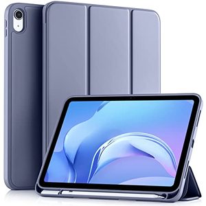 lot 15562 image: Akkerds Compatible with iPad 10th Generation Case 10.9 Inch 2022 with Pencil Holder, Slim Trifold Stand Protective Cover with Soft TPU Back for iPad Case 10th Generation, Auto SleepWake, Blue Gray
