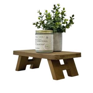 lot 15579 image: Teeovo&Co Wood Riser - Decorative Farmhouse Tray Riser, Wooden Pedestal Mini Display Stool for Centerpiece, Tabletop Plant Stand on KitchenBathroom Countertop or Coffee BarDining Room Table