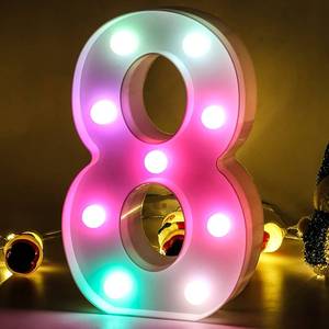 lot 15595 image: ENSHUI Marquee Light Up Numbers Lights LED Numbers Battery Powered Seven Colors Auto Changing Lighted Numbers for Party Birthday Wedding Bar Christmas Decoration Numbers 8