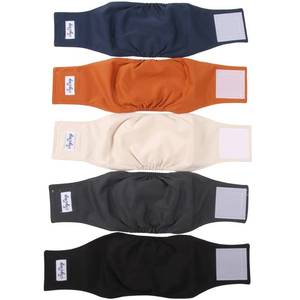 lot 15598 image: JoyDaog Reusable Belly Bands for Dogs,5 Pack Premium Washable Dog Diapers Male Doggie Nappies Wrap,L