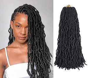 lot 15601 image: Faux Locs Crochet Hair Soft Locs 18 inch 7 Packs Short Pre Looped Crochet Locs Goddess Locs Crochet Hair For Black Women Braiding Hair Extensions (18 Inch (Pack of 7), 1B)