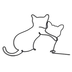 lot 15641 image: Matani Metal Cat Wall Decor  Cat Wall Art  Metal Wall Art  Minimalist Room & Living Room Wall Dcor (Hug)