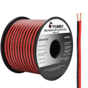 lot 15665 image: TYUMEN 100FT 142 Gauge Red Black Cable Hookup Electrical Wire LED Strips Extension Wire 12V24V DC, 14AWG Flexible Extension Cord for LED Ribbon Lamp Tape Lighting