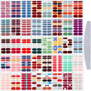 lot 15674 image: Maitys 560 Pieces Jamberry Nail Wraps Real Nail Polish Stickers Nail Wrap Nail Polish Strips Decals DIY Glitter Nail Adhesive Full Wraps Art Set with Nail File for Women Girls (Flower Style)