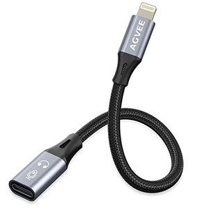 lot 15681 image: AGVEE 0.3ft USB-C to Lightning DAC Audio Adapter Cable Converter for iPhone iPad iOS Device, for Wireless USB C Lavalier Microphone, USB C Digital Earbuds Headphones & Microphone, Dark Gray