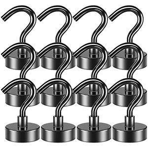 lot 15686 image: VNDUEEY 10 Pack Black Magnetic Hooks, 22Lbs Strong Magnet Hooks for Hanging, Magnetic Hook Heavy Duty, Fridge Magnets Neodymium with Hooks for Cruise, Kitchen, Workplace, Office and Garage