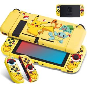 lot 15701 image: Xcitifun Designed for Nintendo Switch Joy-Con TPU Cases for Girls Boys Kids Cute Kawaii Character Protective Shell Compatible with Nintendo Switch Controller Carrying Cover - Yellow Poke