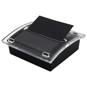 lot 15703 image: 1 Pcs Pop Up Sticky Note Dispenser Sticky Note Holder Pop Up Note Dispenser Transparent Top for 3 x 3 Inch Sticky Notes School Office Home Store Black Base Clear Top (1)