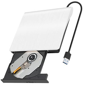 lot 15706 image: Fancy Buying Laptop External CDDVD Drive, USB 3.0 CD Burner, Portable CDDVD Drive Player Reader Writer, Compatible with Desktops,Notebooks, Macs, and All-in-one Computers (White)