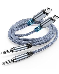 lot 15707 image: Highwings USB C to 3.5mm Aux Audio Cable (2-Pack) for iPhone 15, Samsung Galaxy S23, S22, S20, Android, iPad Pro, Pixel, Headphone, Type C to 18 Male Hi-Fi Stereo Jack Cord 3.3FT