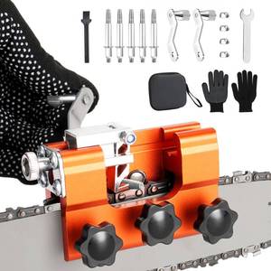 lot 15712 image: SISI HOT Chainsaw Sharpener Jig, Fast Chainsaw Sharpener Kit, Portable Hand Crank Chain Saw Sharpener Tool with 5PCS Sharpening Stones and Waterproof Storage Bag - Suitable for 8-22 Chainsaw Blades