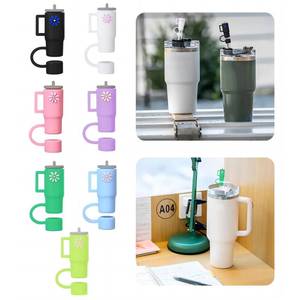 lot 15717 image: 7-Pack Stanley Straw Straw Cover Cap, Silicone Straw Topper Fits 9-10mm Straws, Compatible with Stanley 30&40 Oz Tumbler with Handle.(Mini Stanley Cup)