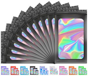 lot 15718 image: TIFICAL Smell Proof Bag, Holographic Bags Packaging Bags for Small Business, Foil Freshies Bags for Food Storage, Sample Bags Resealable Bags for Eyelash, Jewelry, Valentines Day Gifts