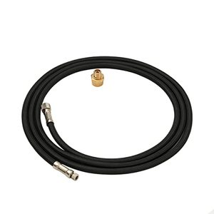 lot 15722 image: 6 Feet Nylon Braided Air Hose with Badger Paint Brush Fitting for Patriot 105 and 18 BSP Female Fitting on the Other, Plus 18 Male to 14 NPT Female Air Compressor Adapter