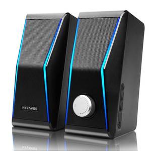 lot 15749 image: Computer Speakers, Dynamic RGB PC Speakers, Bluetooth 5.0 HiFi Computer Speakers for Desktop with 2 Bass Diaphragms & 4 Speaker Units, USB Powered & 3.5mm AUX Cable for PC Laptop Monitor Tablet Phone