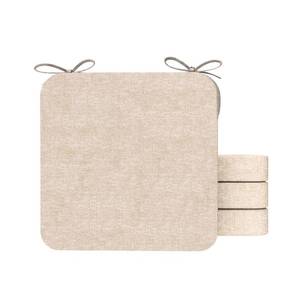 lot 15759 image: AAAAAcessories Square Chair Cushions for Dining Chairs with Ties and Removable Cover, 2 Thick Dining Kitchen Chair Pads, Indoor Dining Room Chair Cushions, 16 x 16, Set of 4, Beige
