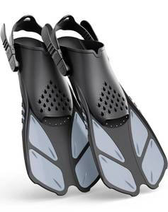 lot 15768 image: Greatever Snorkel Fins Adjustable Buckles Open Heel Swim Flippers Travel Size Short Swim Fins for Snorkeling Diving Swimming Adult Men Womens