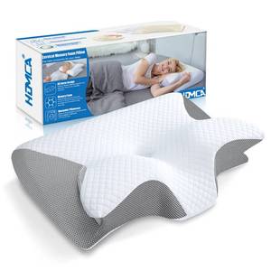 lot 15772 image: HOMCA Memory Foam Cervical Pillow, 2 in 1 Ergonomic Contour Orthopedic Pillow for Neck Pain, Contoured Support Pillows for Side Back Stomach Sleepers