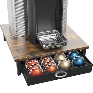 lot 15779 image: DecoBrothers Vertuo Pod Holder Drawer, 24 Large or 48 Small Nespresso Capsule Organizer, Rustic Brown
