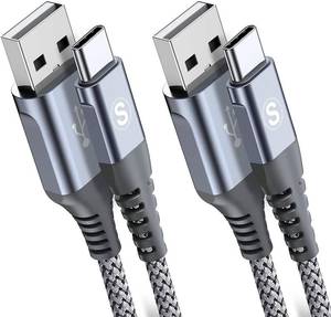 lot 15807 image: sweguard USB Type C Charger Cable 2-Pack,6.6ft6.6ft iPhone 15 Charger Nylon Braided USB Cord for iPhone 15 Pro Max Samsung Galaxy S23 S22 S21 S20 S10 S9 S8 Note 20 Flip A53 A54 Pixel LG Moto PS5
