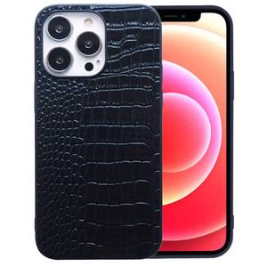 lot 15818 image: DMaos iPhone 12 Pro Max Case for Women, Crocodile Synthetic Patent Leather Cover, Classic Fashion for iPhone12 Pro Max 6.7 inch - Black