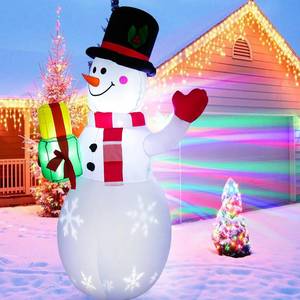 lot 15824 image: 5ft Christmas Inflatables Blow Up Yard Decorations, Snowman Inflatable with Snowflake and Multi-Color Rotating LED Lights for Christmas Decorations Indoor Outdoor Yard Garden Decorations(Snowman)