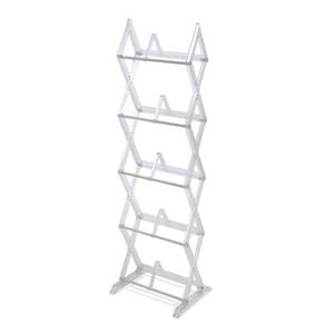 lot 15840 image: Atlantic Mitsu 5-Tier Portable Media Storage Rack Holds 130 CD or 90 DVD or 105 Blu-rayConsole Game Discs PN 64836265 in Clear