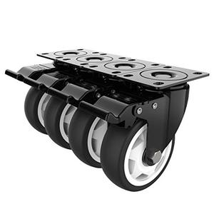 lot 15854 image: 4 inch Swivel Caster Wheels with Safety Total Lock, 360 Degree Heavy Duty Plate Casters Total Capacity 1200lbs (Pack of 4)