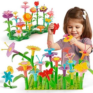 lot 15855 image: PREPOP STEM Toddler Birthday Gifts for Age 3 4 5 6 Year Old Girls - Flower Garden Building Toys for Preschool Educational Activity, Floral Gardening Pretend kit