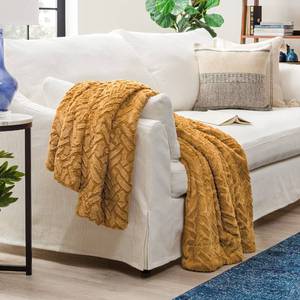 lot 15895 image: Chanasya Premium Soft Cloud Faux Fur Throw Blanket - Plush, Soft Sherpa & Minky Blanket - 50 x 65� - Golden