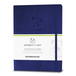 lot 16004 image: Panda Planner Pro - Best Daily Planner for Happiness & Productivity - 8.5 x 11 Softcover - Undated 6 Month Day - Guaranteed to Get You Organized - Gratitude & Goals Journal (Purple)