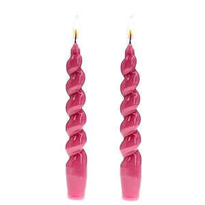 lot 16010 image: Red Tapered Candle Twisted Candlesticks -7.5 INCH Christmas Rose Candle Sticks Short Twisted Taper Candles for Holiday Household Wedding Party(2PCS-RED)