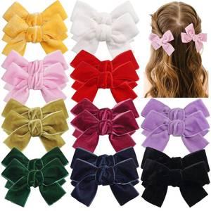 lot 16034 image: Ayesha 20pcs Hair Bows for Girls Velvet Bows Hair Clip for Toddler Girls Christmas Bows Barrettes Baby Girl Hair Accessories