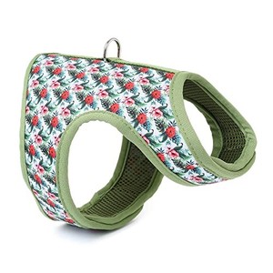lot 16043 image: Mile High Life  Easy Get on Air Mesh Vest Harness  Spring Floral Collection  Adjustable Easy Closures Both Neck and Chest 20 lbs Small Dogs & Cats  Wild Rose  S Chest Size (16-18)