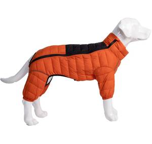 lot 16044 image: Dog Coat Dog Warm Jacket, 4 Legs Covered Waterproof Windproof Reflective Warm Dog Vest, Zippered Adjustable Outdoor Dog Snow Jacket for Small Medium Large Dogs Orange XXL