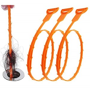 lot 16046 image: Forlivese 3 Pack 25 Inch Drain Clog Remover,Hair snake Tool Drain Opener, sink snake for Sewer Kitchen Sink Bathroom Tub Toilet Clogged Drains Relief Cleaning Tool