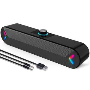 lot 16047 image: LENRUE Computer Speakers,Wired USB-Powered Sound-bar with 10W Stereo Sound for PC Desktop,Plug -n-Play (A39PRO Black)