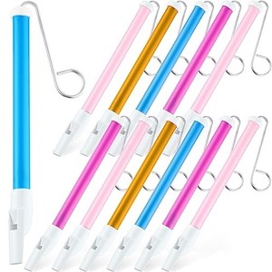 lot 16048 image: Lenwen 12 Pcs Slide Whistle Instrument Slide Whistle for Adults Toy Plastic Musical Whistles for Parent Boys Girls Speech and Oral Muscle Training Games Party Favors, Blue, Pink, Purple and Yellow