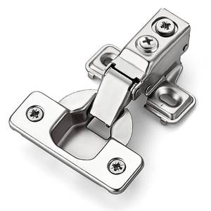 lot 16049 image: Ravinte 10 Pack 5 Pairs Short Arm Kitchen Cabinet Hinges for 12 Inch Overlay Cabinet, Brushed Nickel 105 Degree Opening Angle Hinges, Soft Close Concealed with Mounting Screws for Face Frame Door