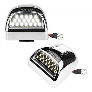 lot 16053 image: MbuyDIY LED License Plate Light Lamp Assembly Chrome Housing Compatible with 1999-2013 Chevy Silverado GMC Sierra Suburban Avalanche Tahoe Yukon 6000K White, Pack of 2