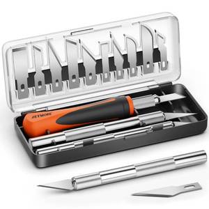lot 16060 image: JETMORE 16 Pcs Craft Knife, 3 Pcs Exacto Knife with 13 Pcs SK5 Steel Sharp Blades, Professional Hobby Knife Perfect for Modeling, Carving, Precision knife for Arts & Crafts, Art Knife Exacting Knife