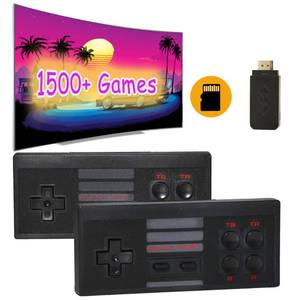 lot 16097 image: Retro Game Console with 1500 Classic Video Games, Plug and Play Video Handheld Game Console, HDMI HD Output for TV with Game Controllers Gift Choice for Childr(Black-1500 Games)