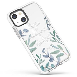 lot 16099 image: frepstudio iPhone 15 Bible Verses Clear Cute Case for Girls Women Christian Inspirational Quotes Green Leaves Inspirational Simple Soft Protective Case Compatible with iPhone 15