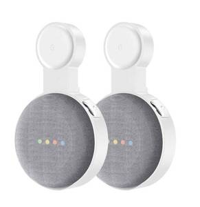 lot 16100 image: CUHIOY 1 Pack Google Nest Mini Wall Mount Holder (2nd Gen), Space-Saving Accessories with Cord Management for Google Mini Smart Speakers, Outlet Holder for Google Mini Voice Assistant (White)