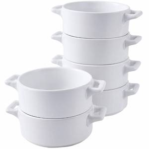 lot 16103 image: Bruntmor Ceramic Ramekin Set Of 6 Serving Plates. 10 Oz Porcelain Baking Skillet For Souffle Dishes With Handles. Safe For Oven, Microwave, Dishwasher. Serving Christmas Dish, Gradient Multi Colors