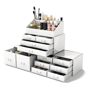 lot 16105 image: READAEER Makeup Cosmetic Organizer Storage Drawers Display Boxes Case with 12 Drawers (White)