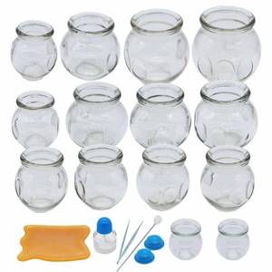 lot 16113 image: NFZUNW Cupping Therapy Sets,14 Cups Thick Chinese Acupoint Glass Cupping Therapy Set for Professionals,for Massage Back and Relieve Fatigue