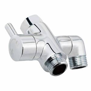 lot 16124 image: Brass Shower Arm Diverter Valve for Handheld Shower Head and Fixed Spray Head G12 3 Way Universal Bathroom System Component Replacement Part, Polished Chrome