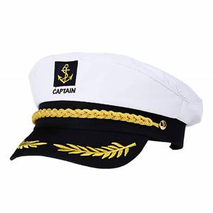 lot 16127 image: BESTOYARD Captain Yacht Hat Cap Costume Hat Sailor Navy Marine Admiral Hat for Halloween Costume Accessory, 8.6 x 6 x 2