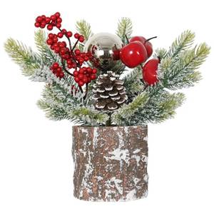 lot 16146 image: Small Christmas Tree Mini Christmas Tree with Apples Tabletop Tree Artificial Xmas Tree Table top Christmas Tree Decoration for Home Party, Wedding, Office Table